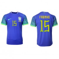 Camiseta Brasil Fabinho #15 Visitante Equipación Mundial 2022 manga corta